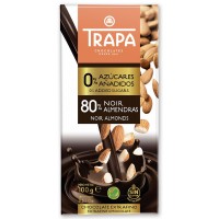 TRAPA Dark Chocolate with Almonds (80% Cacao)(No-Added-Sugar)100g product thumbnail 2