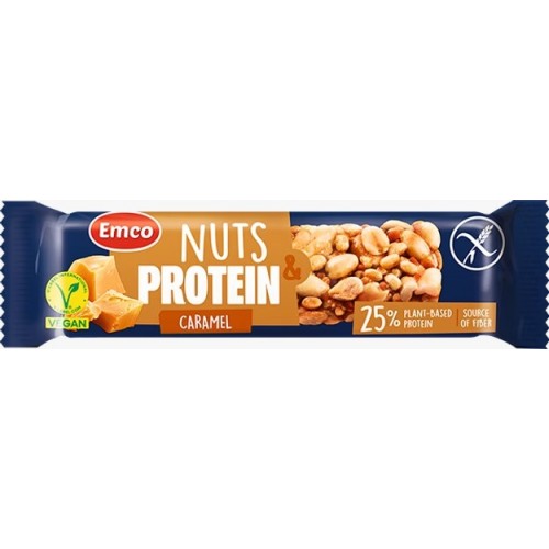 Emco GF Nuts & Protein Bar with Caramel 40g 