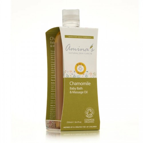 aminas  Organic  Chamomile Baby Bath & Message Oil 250ml 