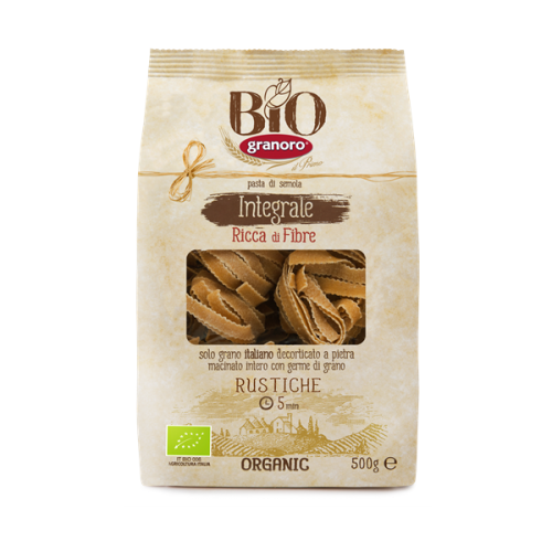 Granoro  Organic Whole Meal  Wheat Semolina Rustiche  500g