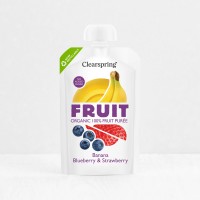Clearspring Organic Banana, Blueberry & Strawberry Puree (No-Added-Sugar) 100g product thumbnail 2