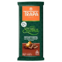 TRAPA GF Milk Chocolate & Hazelnut with Stevia 75g product thumbnail 2