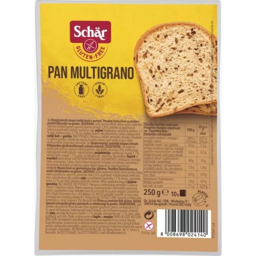 Schar GF Soft Seeded Sliced Bread (Pan Multigrano) 250g 
