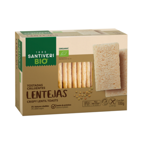 SANTIVERI Crispy Toasted Organic Lentils 100g 