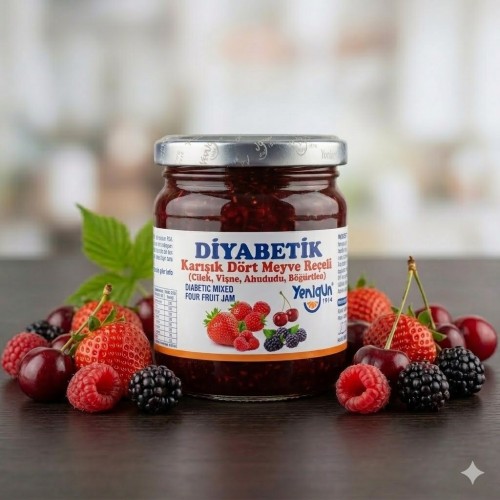 Yenigün Diabetic Four-Fruits Jam 230g 