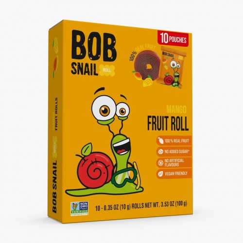 BOB SNAIL Mango Fruit Rolls with No-Added-Sugar 100g 