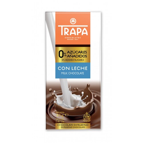 TRAPA Milk Chocolate  (N0-Added-Sugar)80g