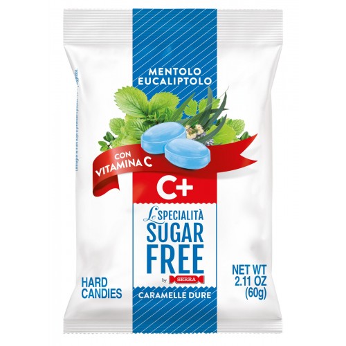 Serra Mini Hard Candies with Menthol Eucalyptus & Vitamin C  (Sugar Free) 60g 