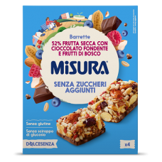 Misura GF No-Added-Sugar 52% Dried Fruit Bar with Dark Chocolate & Berries 4*30g 