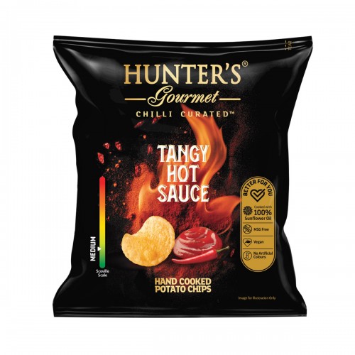 HUNTER FOODS GF Hand Cooked Potato Chips with Tangy Hot Sauce 40g 