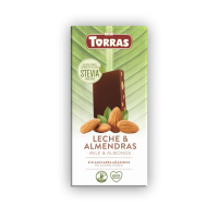 Torras Milk Chocolate with Almonds and Stevia 125g product thumbnail 2