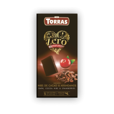 Torras Dark Chocolate with Cacao Nibs & Cranberries Zero Sugar 125g 