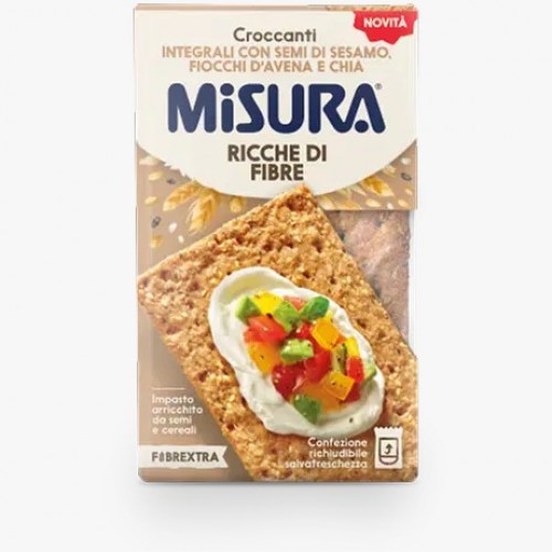 Misura Crisp Product with Whole Meal Flour, Oat Flakes, Sesame and Chia Seeds 160g 