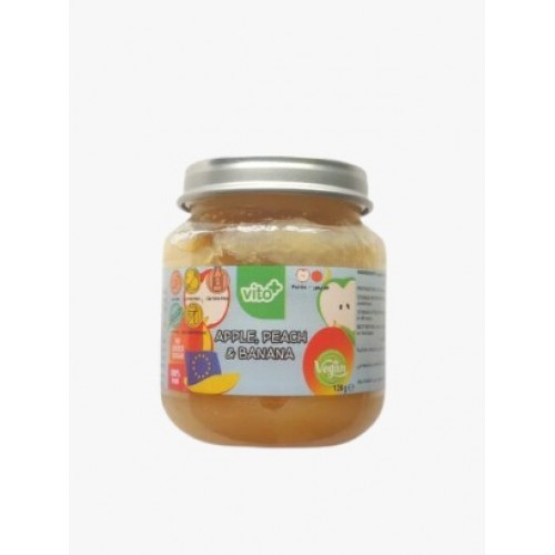vito+ GF Apple, Peach & Banana Puree 120g 