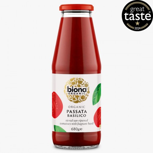 biona Organic Sieved Tomatoes with Fragrant Basil 680g