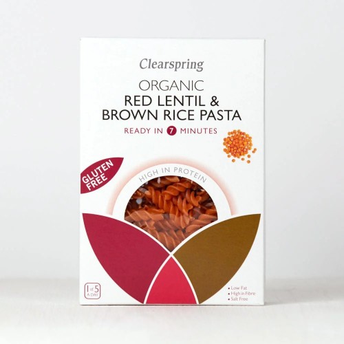 Clearspring Organic GF Red Lentil & Brown Rice Pasta 250g 