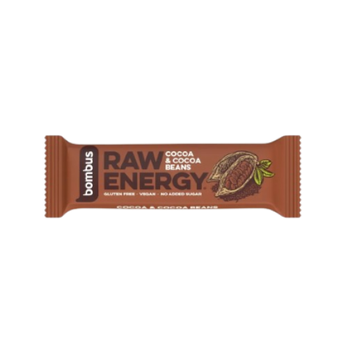 bombus GF RAW Energy Bar with Cocoa & Cocoa Beans 50g 
