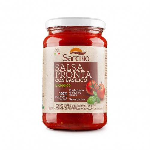 Sarchio Organic GF Ready Tomato Sauce with Basil 340g 