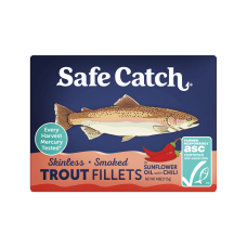 Safe Catch Smoked Trout Fillets in Sunflower Oil with Chili 115g 